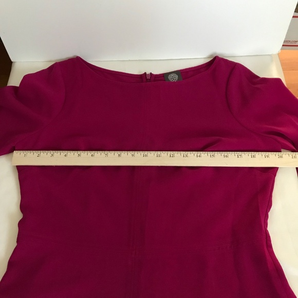 VINCE CAMUTO Fit & Flare Dress Long Sleeve Magenta Pink Women's Plus Size 14 - Picture 12 of 16